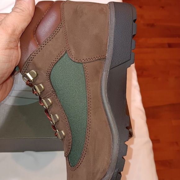 TIMBERLAND FIELD BOOTS 6inch brown beef/broccoli 6m juniors nubuck - Picture 12 of 14